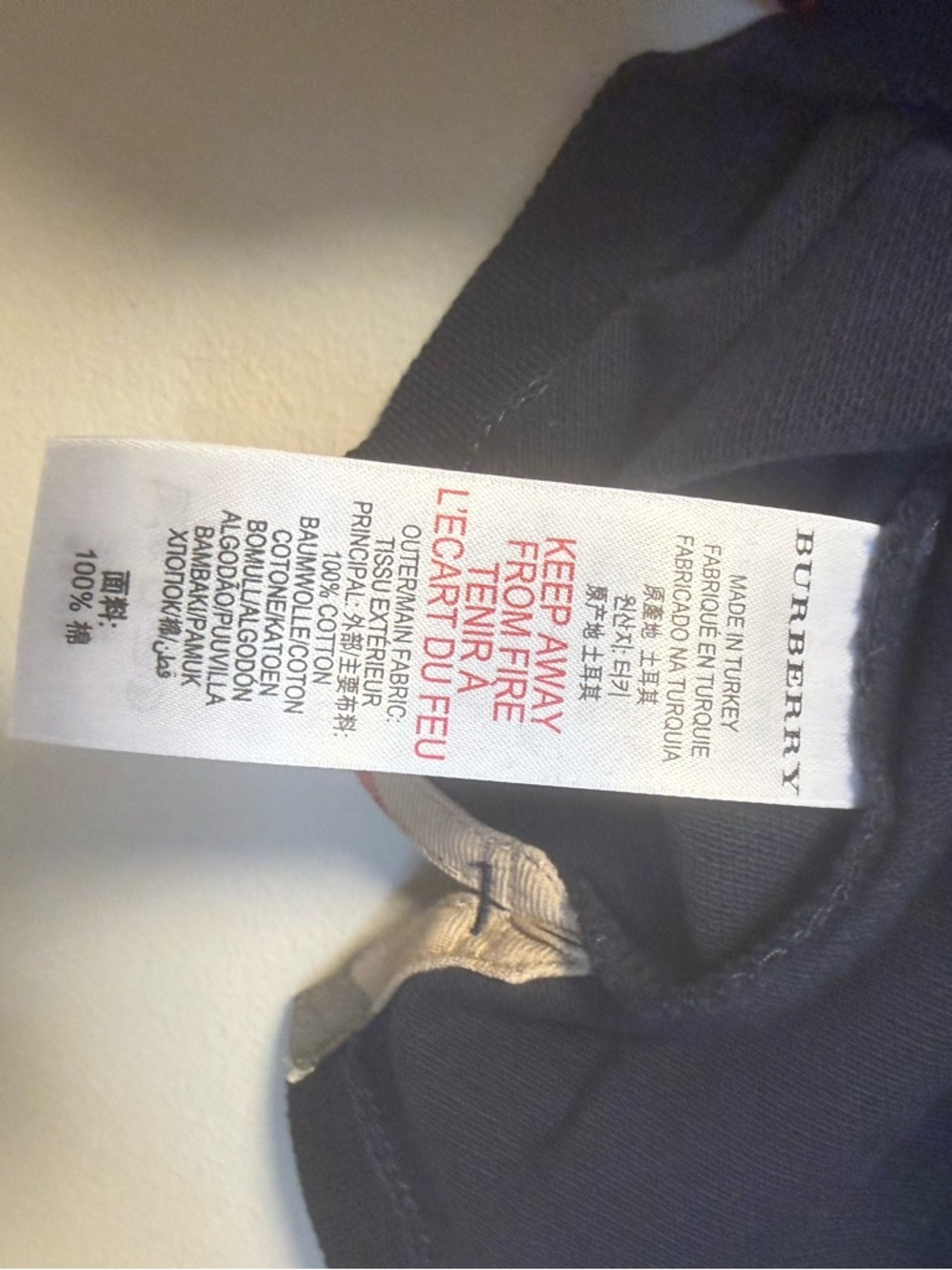 Burberry Navy Polo with Signature Check Trim - Picture 7 of 7